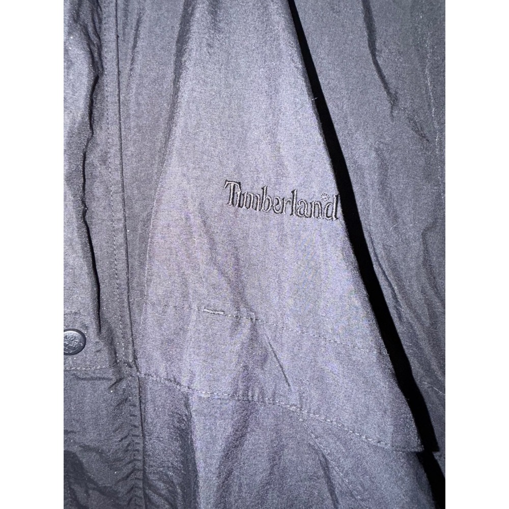 Timberland Hooded Mountain Jacket Mens XL Black Full Zip Mesh Lined Parka Coat